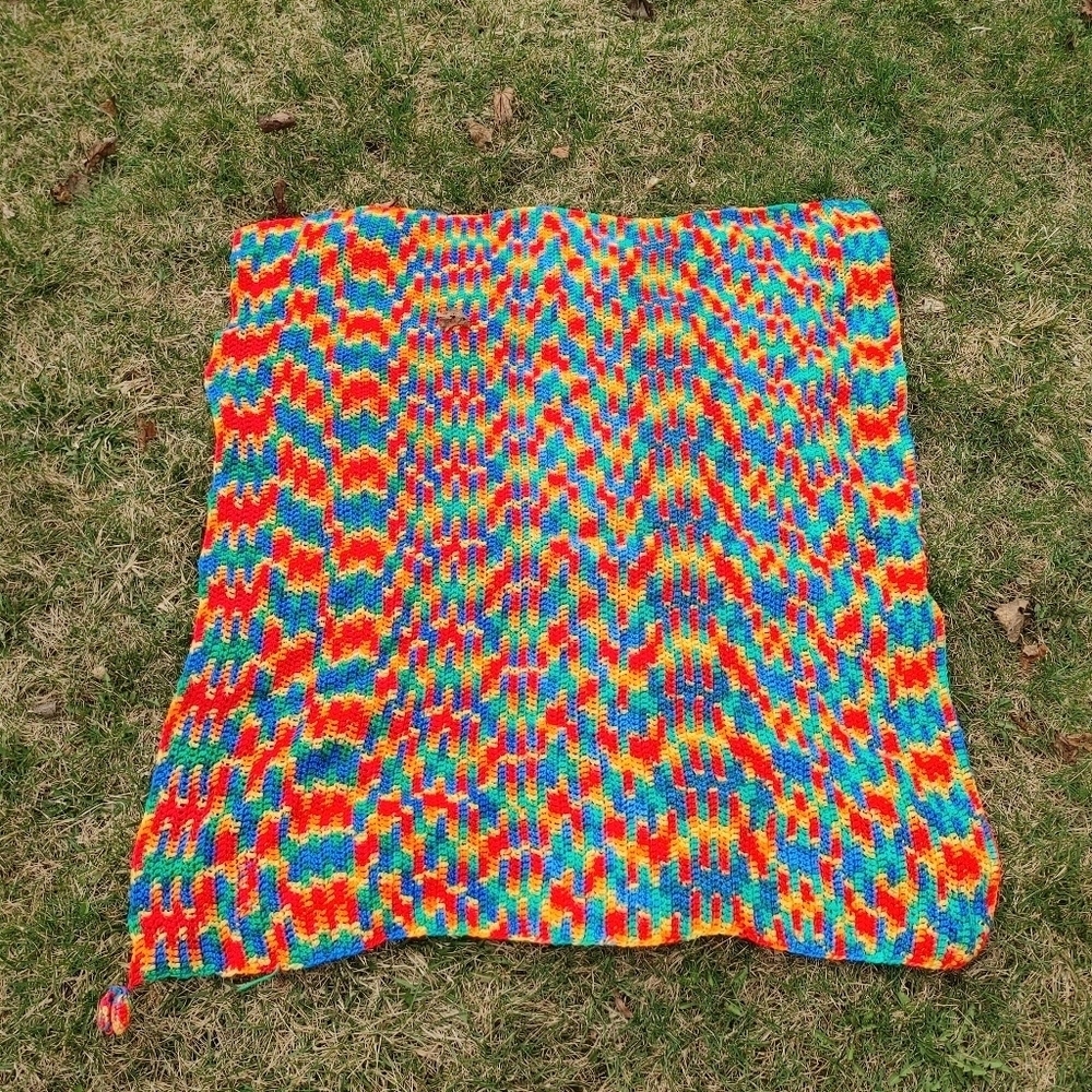 Colourful rainbow throw Baby Blanket Crib Blanket Knit Blanket